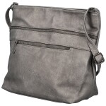 Stylová dámská koženková crossbody kabelka Olbba, stříbrná
