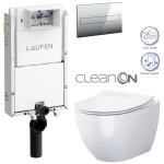 LAUFEN Podomít. systém LIS TW1 SET s chromovým tlačítkem + WC CERSANIT ZEN CLEANON + SEDÁTKO H8946630000001CR HA1