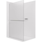 CERANO Sprchová zástěna Walk-in Crystal L/P - 8 mm + polička/držák na ručníky - bezvzpěrový systém - chrom, mléčné sklo - 100x200 cm