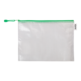 Djois obálka se zipem, A4, PVC síťovina, zelená, 8 ks