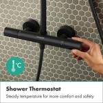 HANSGROHE - Activera Q Sprchový set s termostatem, 29x18 cm, 2 proudy, EcoSmart+, matná černá 28749670