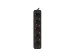 Lanberg napájecí lišta 5x Schuko černá / Napájecí lišta / 3 m / měděný kabel / 2500 W / dětská pojistka (PS0-05F-0300-BK)