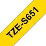 Brother TZe-S651 žlutá / Páska pro tiskárnu štítků / silně lepící / laminovaná / černý tisk / 24 mm / 8 m (TZE-S651)