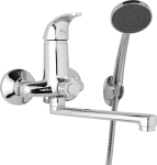 JB Sanitary Nástěnná umyvadlová a sprchová baterie SLIM, rozteč 100 mm, otočný přepínač v těle, s příslušenstvím, ramínko 200 mm A10 34 01