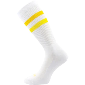 VOXX Ponožky pánské sportovní RETRAN s ionty stříbra BÍLÉ se žlutou 39-42 118874