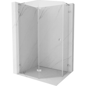 MEXEN/S - Lunar L sprchový kout pětiboký křídlový levá 80 x 90, transparent, chrom 831L-080L-090P-01-00-L