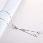 Ocelový náhrdelník se zirkony Francisca - strom života, Stříbrná 40 cm + 5 cm (prodloužení)