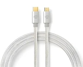 Nedis USB-C - Micro-B kabel nylonový opletený / Kabel USB / USB 2.0 / 480 Mbps / 10 W / 3 m (CCTB60650AL30)