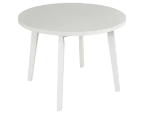 Kulatý jídelní stůl Norveg 100 cm, bělená borovice/bílý