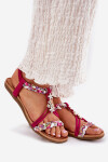 Dámské Plážové Sandály S Pletenými Pásky A Přezkami Artiker Fuchsie 56C1314 37