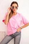 Dámská bavlněná blůza klasického střihu světle růžová UNI