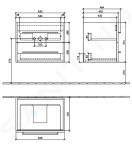 VILLEROY & BOCH - Avento Umyvadlová skříňka, 630x514x452 mm, 2 zásuvky, Crystal Grey A89000B1