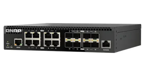 QNAP QSW-M3212R-8S4T / Řízený switch / 8x 10GbE SFP+ / 4x 10GbE RJ45 / L2 / poloviční šířka (QSW-M3212R-8S4T)