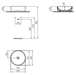 IDEAL STANDARD - i.Life O Umyvadlo na desku, průměr 40 cm, bez přepadu, bílá T573301