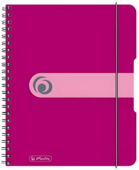 Herlitz Spiralblock to go vínová / Blok se spirálou / A5 / PP obal / gumička / 80 listů (300003235)