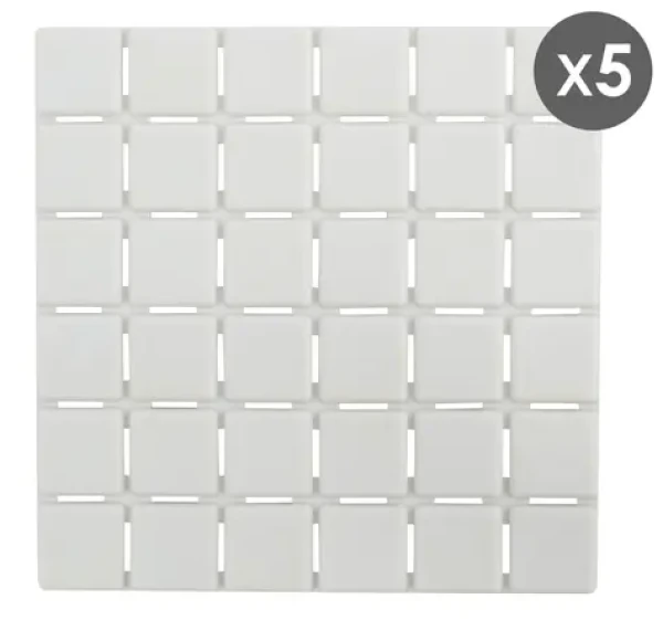 MSV QUADRO sada 5 ks protiskluzových podložek bílá / SBS kaučuk / 13 x 13 cm