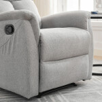 Relaxační křeslo, manuální ovládání, světle šedá látka