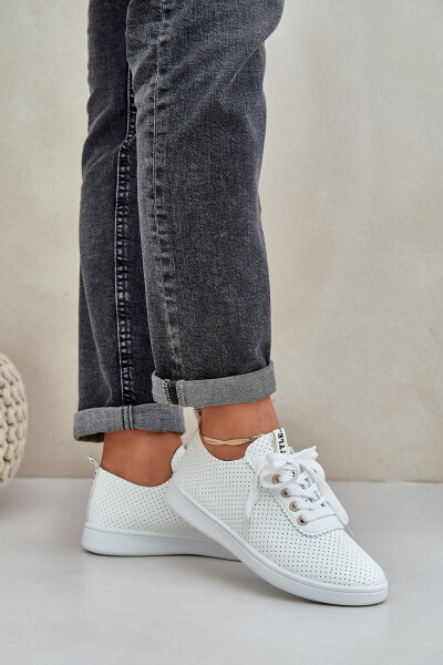 Dámské Ažurové Šněrovací Tenisky Světle Béžové Carinel 37