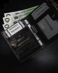 Trendová pánská kožená peněženka Dero, černá/černá