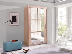 Šatní skříň Karo Barva korpusu: Dub - sonoma, Rozměry: 100 cm, Dveře: Zrcadlo