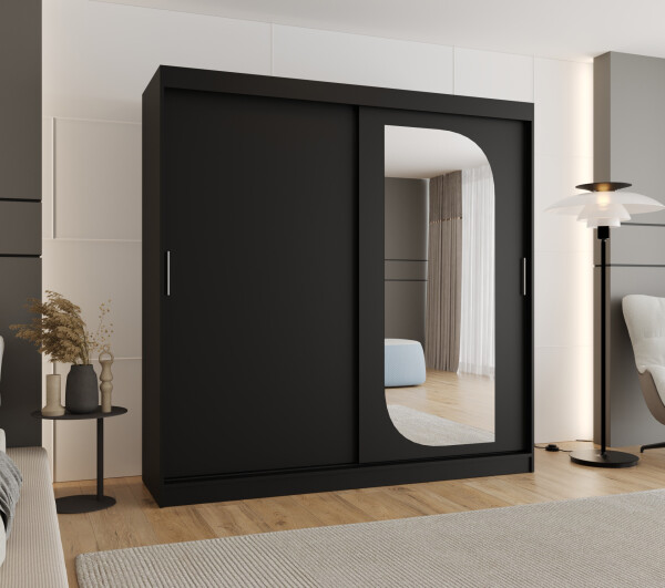 Šatní skříň Abi Lucy Rozměry: 200 cm, Barva korpusu + barva dveří: Černá + Černá