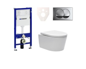 Cenově zvýhodněný závěsný WC set Geberit do lehkých stěn / předstěnová montáž + WC SAT Brevis SIKOGES6W71 SIKOGES6W71