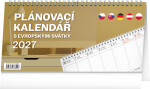 NOTIQUE Kalendář 2027 stolní: Plánovací s evropskými svátky, 25 x 12,5 cm