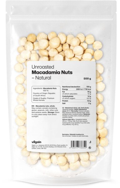 Vilgain Makadamové ořechy – natural 500 g