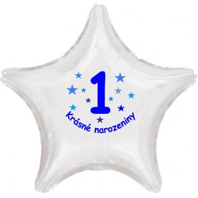 Krásné 1. narozeniny fóliový balónek hvězda pro kluky Balonky.cz Krásné 1. narozeniny fóliový balónek hvězda pro kluky Balonky.cz