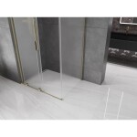 MEXEN/S - Velar L sprchový kout, posuvné dveře 90 x 80, dekor, zlato 871-090-080-33-50