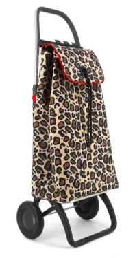 Rolser I-Max Wild 2 Logic leopardí vzor / Nákupní taška na kolečkách / Velká kolečka / objem 43 l / nosnost 40 kg