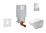GROHE - Uniset Set předstěnové instalace, klozetu a sedátka D-Code, Rimless, SoftClose, tlačítka Skate Cosmo, chrom 38643SET-KK