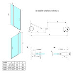 GELCO LORO Sprchové dveře do niky 1200 s pevnou částí, čiré sklo, GN4612 GN4612