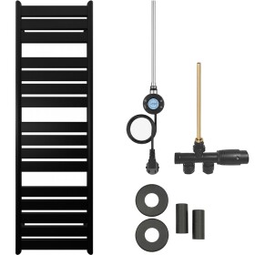 CERANO - Koupelnový radiátorový set Arturo - kombinované vytápění, wifi tyč - boční jednobodové připojení - 600W - černá matná - 1600x500 mm CER-663667