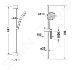 DURAVIT - Sprchy Set sprchové hlavice, tyče a hadice, matná černá UV0680001046