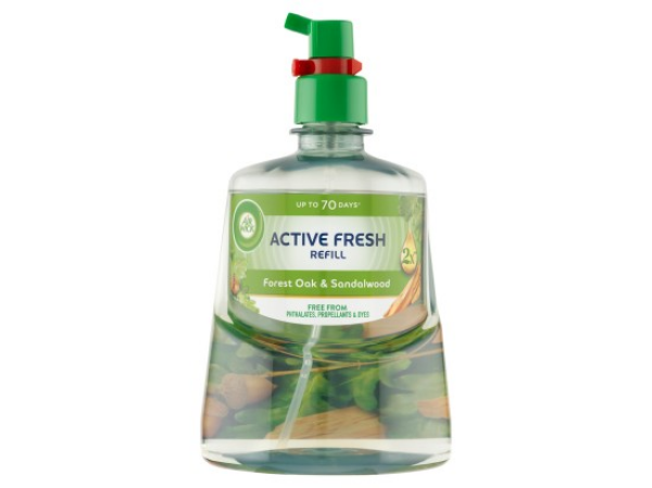 Air Wick Active Fresh Náplň na vodní bázi do automatického difuzéru dub a santalové dřevo 228ml