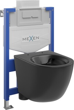 MEXEN/S - WC předstěnová instalační sada Fenix XS-U s mísou WC Lena, černá mat 6853322XX85
