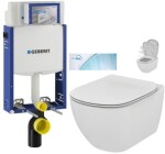 GEBERIT KOMBIFIX ECO, nádržka UP 320 bez tlačítka + WC Ideal Standard Tesi se sedátkem SoftClose, AquaBlade 110.302.00.5 TE1