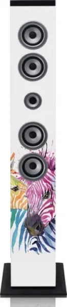 Lenco IBT-6 Zebra / Sloupový reproduktor / 40W / Bluetooth / FM / USB / SD / AUX / LCD (IBT-6ZEBRA)