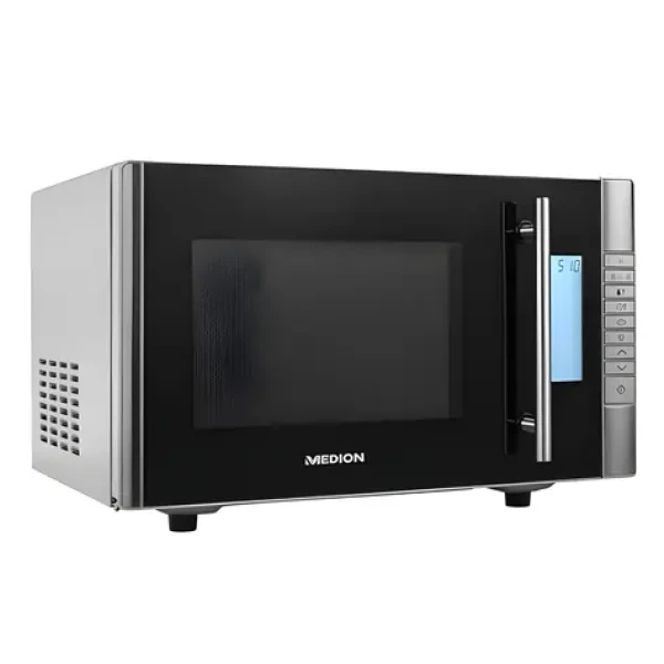 Medion MD14482 černá, stříbrná / Mikrovlnná trouba s grilem / 800W / 1000W gril / 20l / 8 programů (50076188)