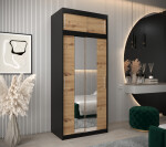 Šatní skříň Abi T1 s nástavcem Barva korpusu: Bílá, Rozměry: 250 cm, Dveře: Dub artisan