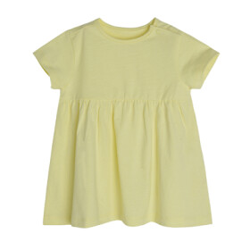 Basic šaty s krátkým rukávem- žluté - 62 YELLOW