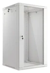 Lanberg WF01-6622-10S šedá / Nástěnný rozvaděč / 19" / 22U / 600x600 mm / Flat pack / Prosklené dveře (WF01-6622-10S)
