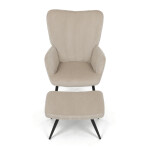 Relaxační křeslo, béžová, manšestrová látka, AK-L7285 CRM6