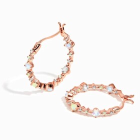 Royal Fashion náušnice 14k zlato Vermeil GU-DR23088E-ROSEGOLD-MOONSTONE-OPAL-TOPAZ