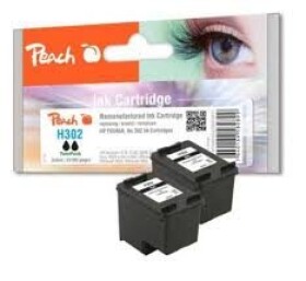 Peach Remanufactured TwinPack HP302 alternativní cartridge / OfficeJet 3830 / 2x5 ml / černá (0F319611)