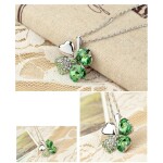 Náhrdelník Swarovski Elements Čtyřlístek pro štěstí - zelený, Zelená 40 cm + 5 cm (prodloužení)