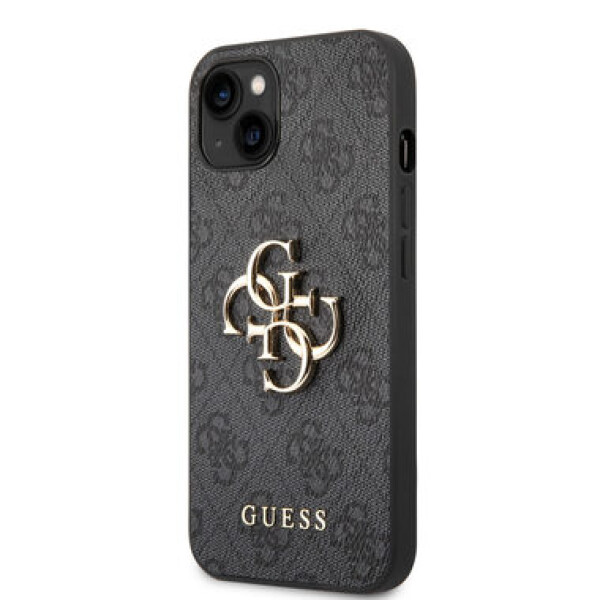 Pouzdro Guess PU 4G Metal Logo iPhone 14 šedé