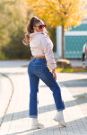 Sexy Highwaist Push up použitý vzhled flarred Jeans denimblue