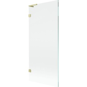 MEXEN/S - Lunar L vanová zástěna FIX 80 x 150, transparent, zlatá kartáčovaná 897L-080-000-55-00